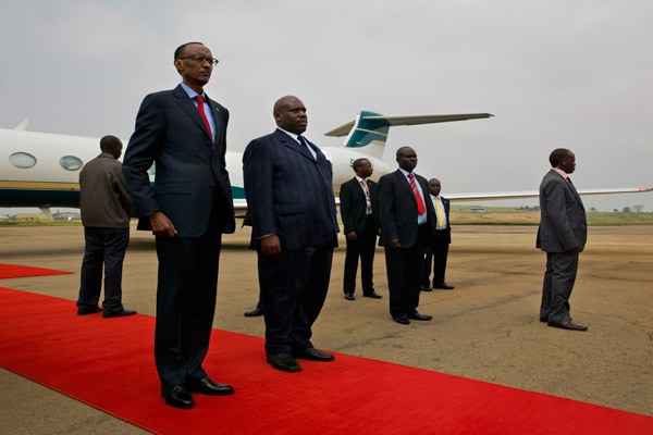 image: President of the Republic of Rwanda Paul Kagame arrives in Uganda to take part in the a Great Lakes summit in Entebbe, Uganda, Aug. 15, 2012.
